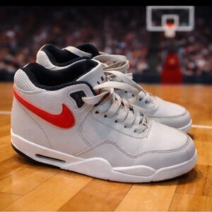 Nike Kids Gray White and Red Sneakers